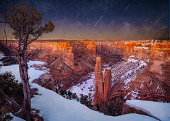 "Spider Rock and Snowstorm"  Canyon de Chelly