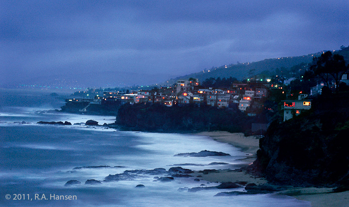 This 1978 view of storm clouds over the Laguna Beach shoreline has been one of Robert Hansen's most enduringly popular images...
