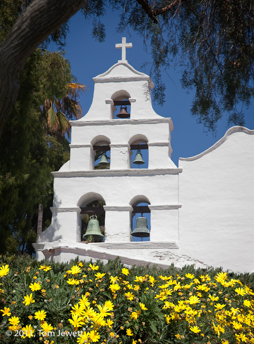 Campanario (bell tower) -- The largest bell, at lower left, is original from 1802. Others have been re-cast from the original...